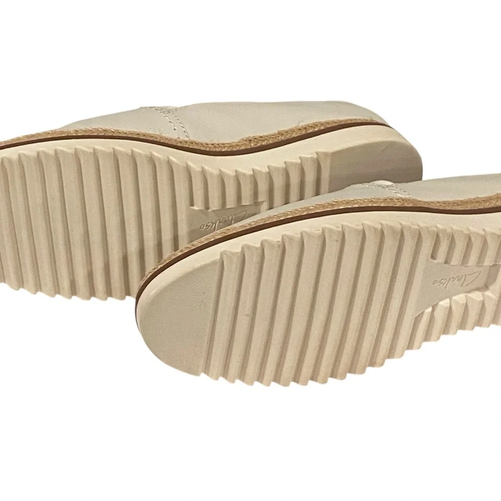 Clarks Serena White Leather Espadrilles - Brand New - 8.5